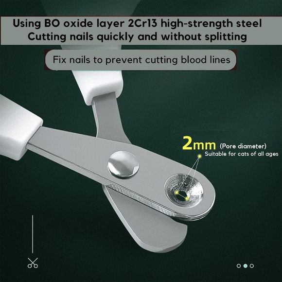 Pet Nail Clippers with 2mm Round Cutout for Cats, Birds, Reptiles - Picture 2 of 5